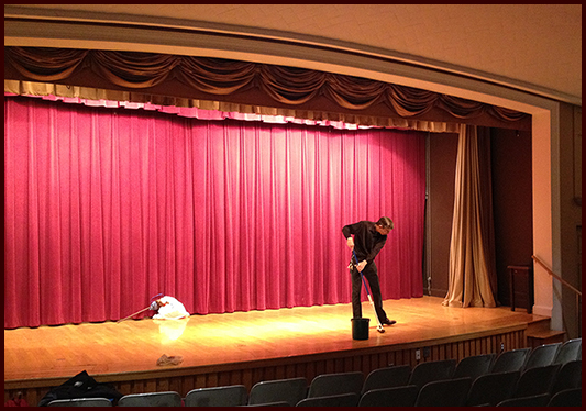 Scott Cannon prepares our floor, Free Library 2012